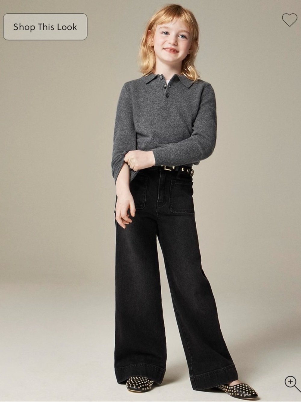 Girls' Sailor stretch denim trouser in Everdeen wash